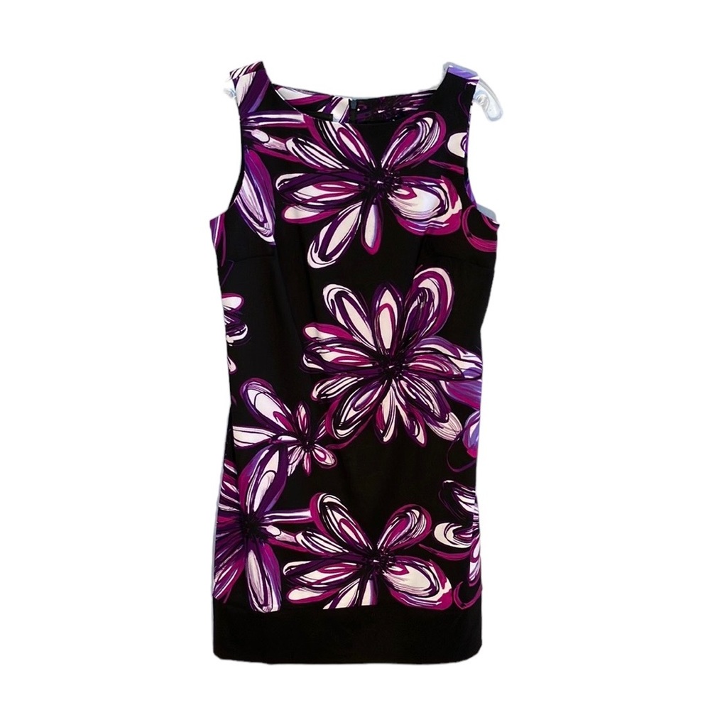 AB Studio abstract print dress purple & black size 10
